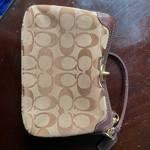 Brown Coach “C” wristlet